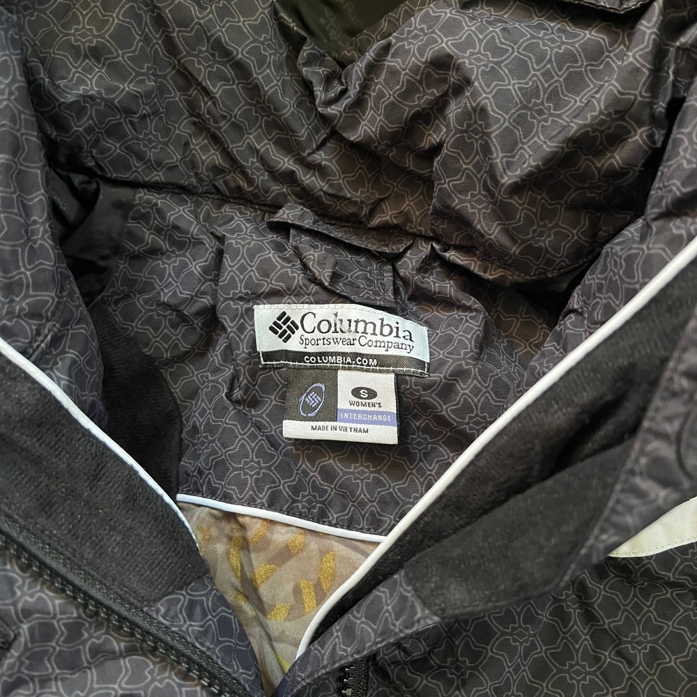 Columbia Womens Small Interchange Jacket Black Water Resistant - Picture 6 of 7